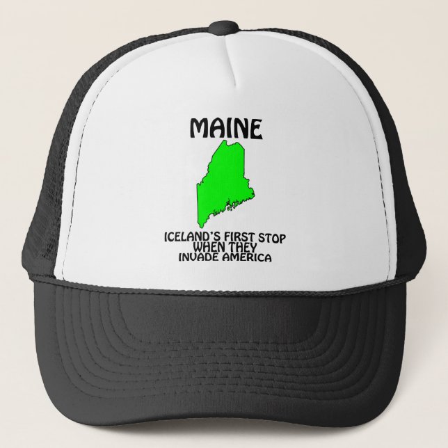 Boné Maine - A primeira parada da Islândia quando invad (Frente)