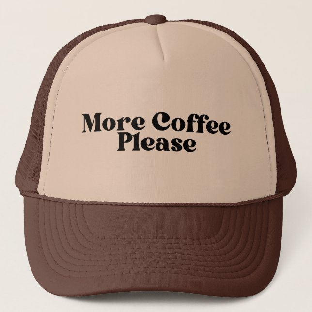Boné Mais Café Por Favor, Trucker Hat, café (Frente)