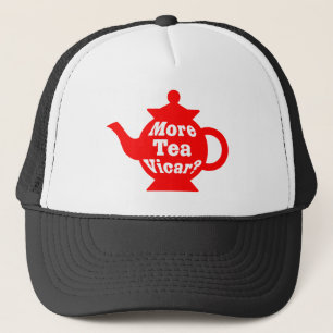 Boné Mais chá, Vicar? - Vermelho e Branco