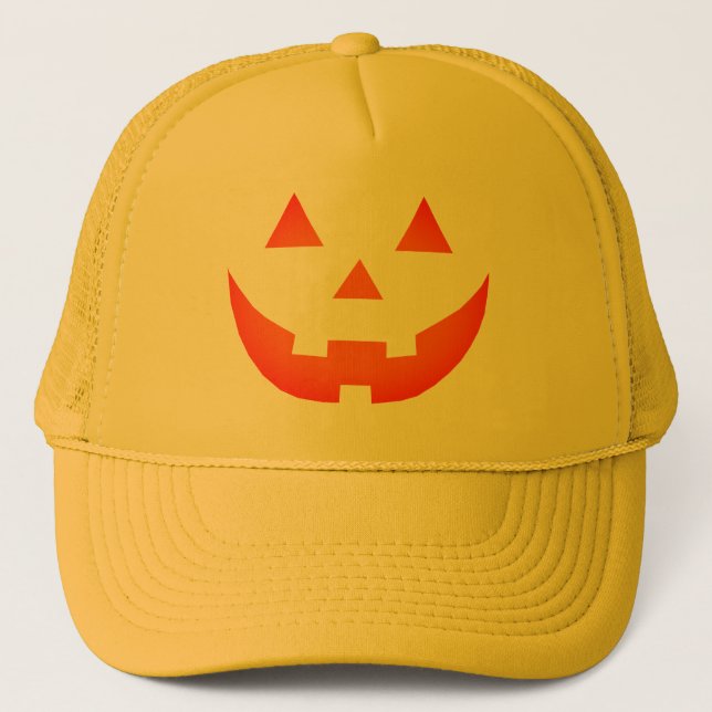 Boné Mal-alaranjada do Halloween Jack o rosto da abóbor (Frente)