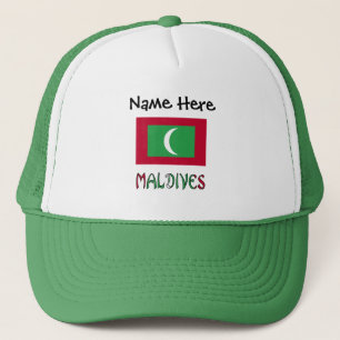 Boné Maldivas e Bandeira Maldiva Personalizada
