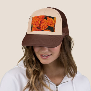 Boné Malha Personalizada Tampa Traseira Laranja Rosa Im