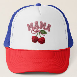 Boné Mama Cherry Hat – Embroidered Style “Mama” Cap wit