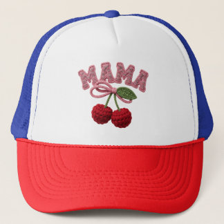 Boné Mama Cherry Hat – Estilo Bordado Gorro “Mama” com