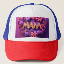 "Mama Love - Neon Heart com Fundo Floral 3D