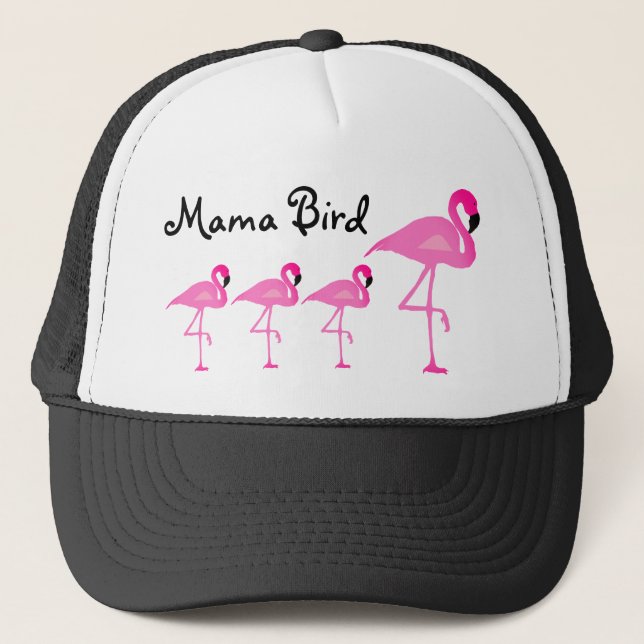 Boné Mama Pássaro Camionista Chapéu do flamingo (Frente)
