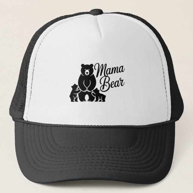 Boné Mama Urso com Filhotes Família de Ursos Fofa (Frente)