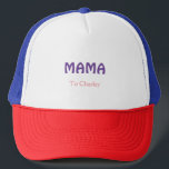 Boné Mamãe feliz mãe retro roxo adicione o nome texto v<br><div class="desc">design</div>