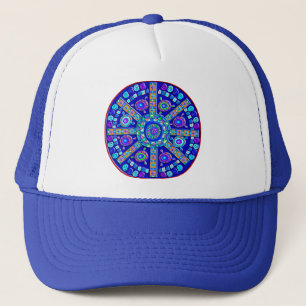 Boné Mandala azul decorada
