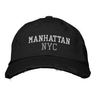 Boné MANHATTAN NYC Cinza branca Estilo de Vintagem Pret
