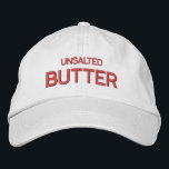 Boné Manteiga não salgada<br><div class="desc">Adicione um toque de estilo saboroso ao seu guarda-roupa com nosso Boné de beisebol bordado com manteiga salgada. Este boné apresenta um design branco de uma peça de manteiga salgada, bordada para acabamento de alta qualidade. Quer você esteja fora para um dia ocasional ou executando tarefas, este boné certamente adiciona...</div>