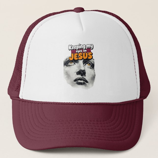 Boné Mantendo meus olhos em JESUS - Cristão (Frente)