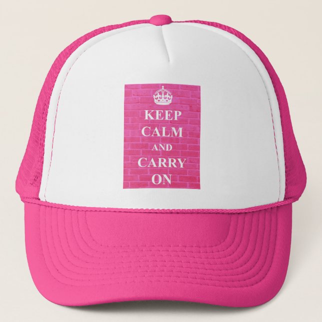 Boné Mantenha a Calma & Continue Pink (Frente)