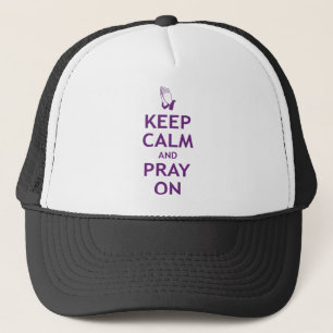 Boné Mantenha a calma e Pray sobre