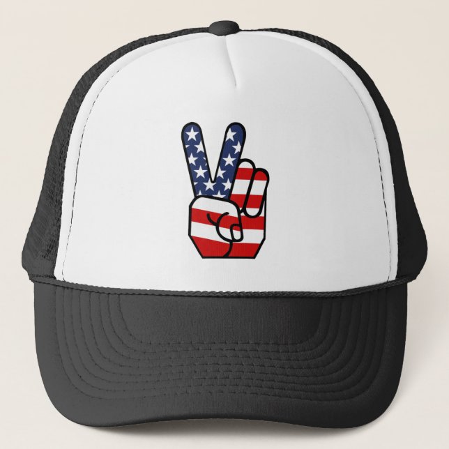 Boné Mão da paz da bandeira americana (Frente)