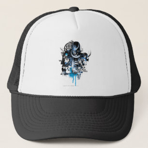 Boné Mão preta - colagem azul