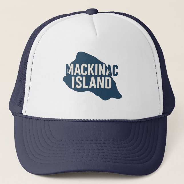 Boné Map Silhouette da Ilha Mackinac | Bold Michigan (Frente)