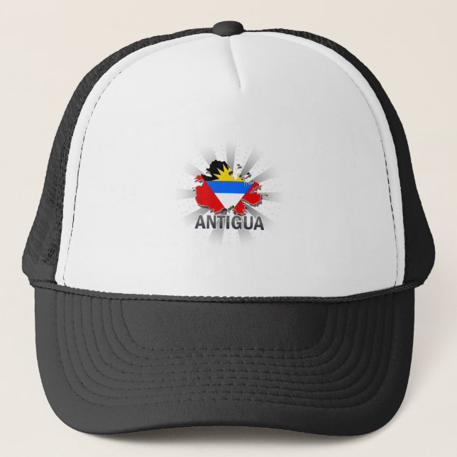 Boné Mapa 2,0 da bandeira de Antígua (Frente)