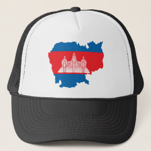 Boné Mapa da bandeira de Cambodia sem redução