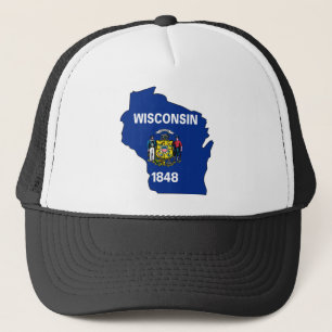 Boné Mapa da bandeira de Wisconsin