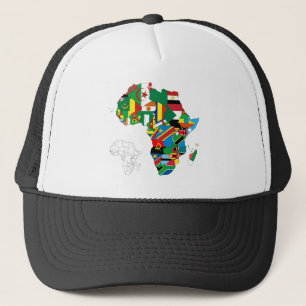 Boné Mapa da Bandeira do Continente Africano