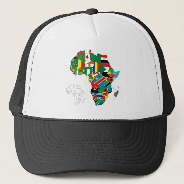 Boné Mapa da bandeira do continente de África (Frente)