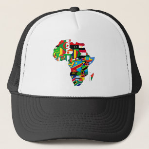 Boné Mapa de bandeiras de África - presente africano d