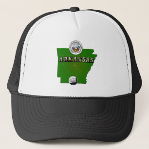 Boné Mapa do Arkansas, Selo e Serviço Estatal Faux Qua