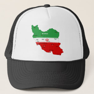 Boné Mapa do Irã com Bandeira e Emblema