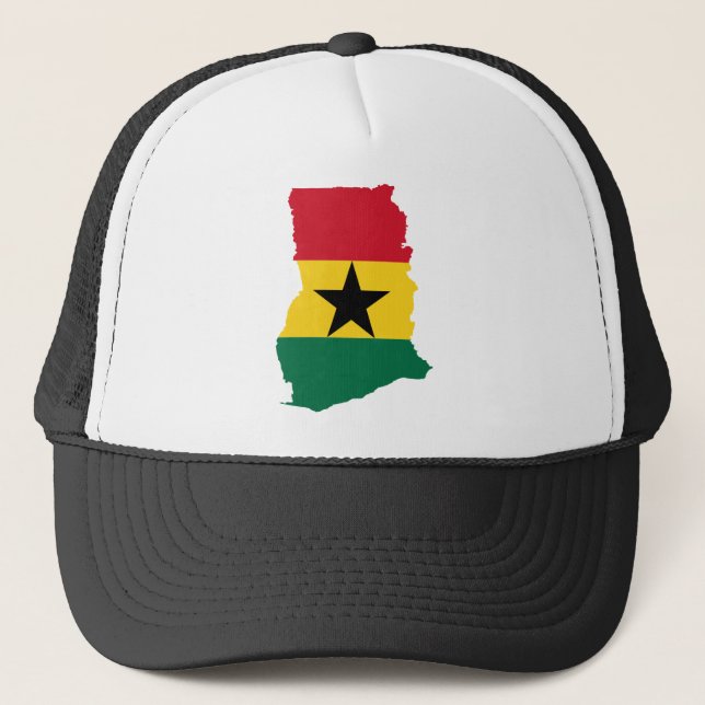 Boné Mapa GH da bandeira de Ghana (Frente)