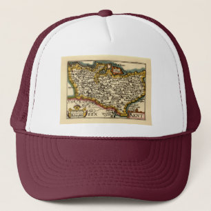 Boné Mapa histórico do Condado de Kent, Inglaterra