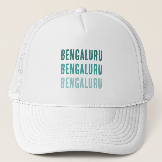 Boné Mapa Minimalista da Cidade de Bengaluru Índia (Frente)