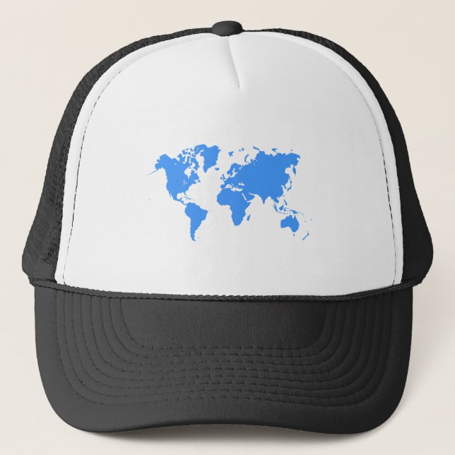 Boné Mapa Mundial - Azul Bebê (Frente)