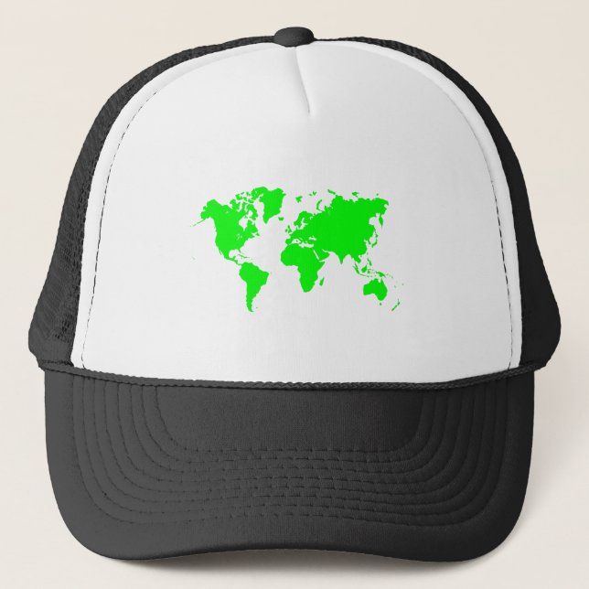 Boné Mapa Mundial - Verde (Frente)