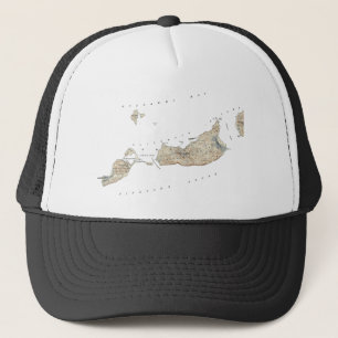 Boné mapa topográfico da ilha de Cuttyhunk dos anos 40