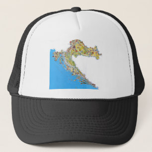 Boné Mapa turístico de Croatia, mapa do turistička do
