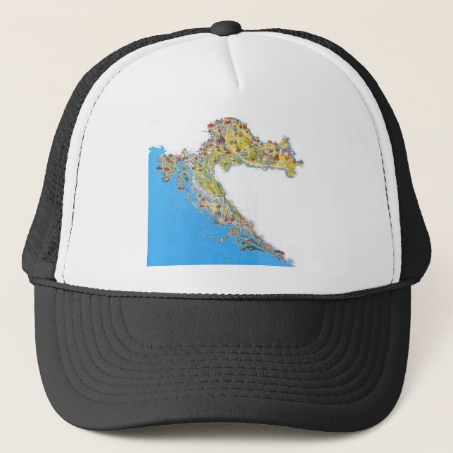 Boné Mapa turístico de Croatia, mapa do turistička do (Frente)