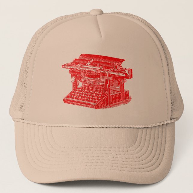 Boné Máquina de escrever Vintage - Vermelho (Frente)