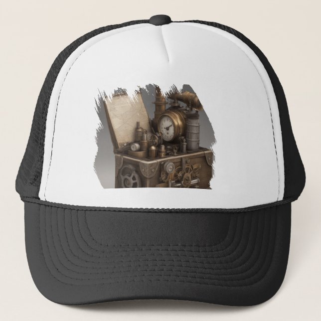 Boné Máquina do Tempo Steampunk - Treasure Chest Vintag (Frente)
