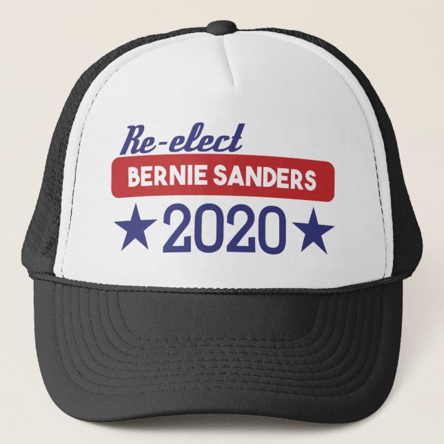 Boné Máquinas de lixar do Re-Elect Bernie 2020 estrelas (Frente)