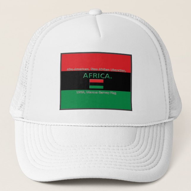 Boné Marcus Garvey African Colors Flag Trucker Hat (Frente)