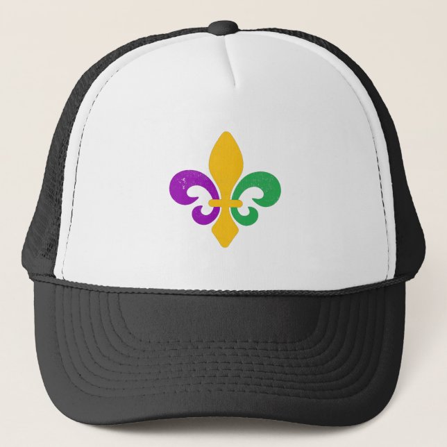 Boné Mardi Gras Fleur De Lis (Frente)