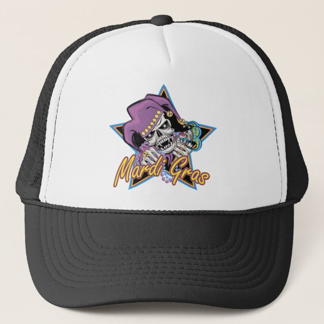 Boné Mardi Gras Jester Skull (Frente)