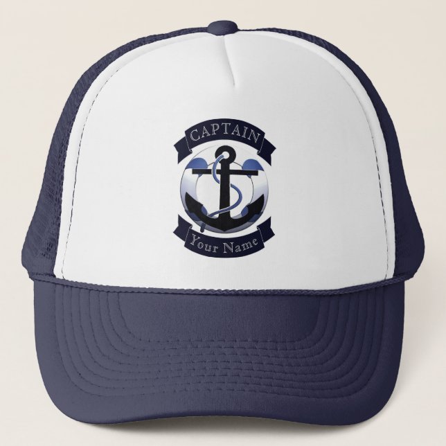 Boné Marinheiro do capitão de mar personalizado (Frente)