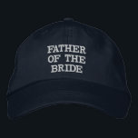 Boné Marinho Azul Pai da Noiva Chapéu Ajustável<br><div class="desc">Bom pai do Chapéu da festa de casamento. Escolha sua cor de chapéu e altere as cores da fonte usando o botão personalizá-la.</div>
