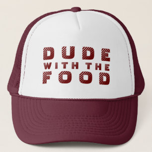 Boné Maroon Design de texto Dude Com A Comida