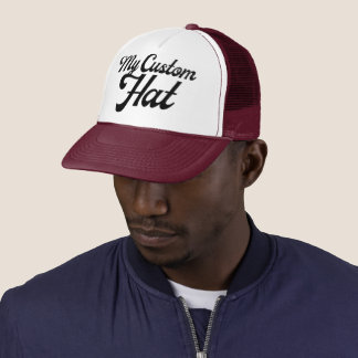 Boné MAROON & WHITE Custom Trucker Hat Mesh Cap Blank