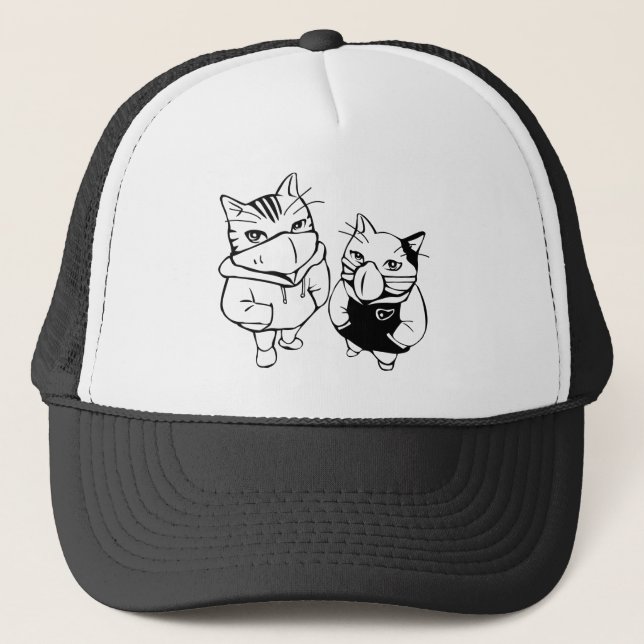 Boné Máscara Pedrejada Pedrejada Gato Febre (Frente)