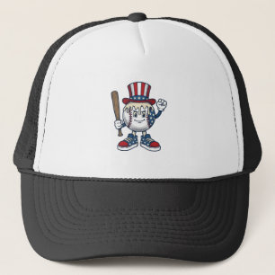 Boné Mascote Patriótico de Beisebol Design de Gravura V