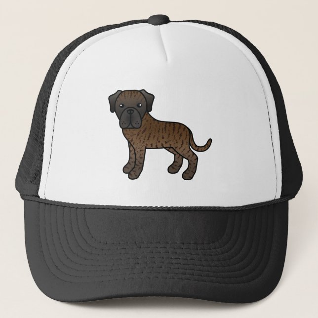 Boné Mastim Inglês Listrado Cachorro de Desenho Animado (Frente)